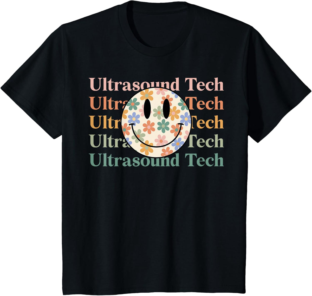 Groovy Ultrasound Tech Ultrasound Technologist Sonography T-Shirt - Black