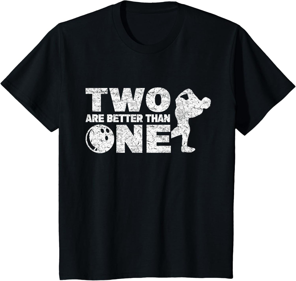 Two Handed Bowler Funny Bowling T-Shirt - Black
