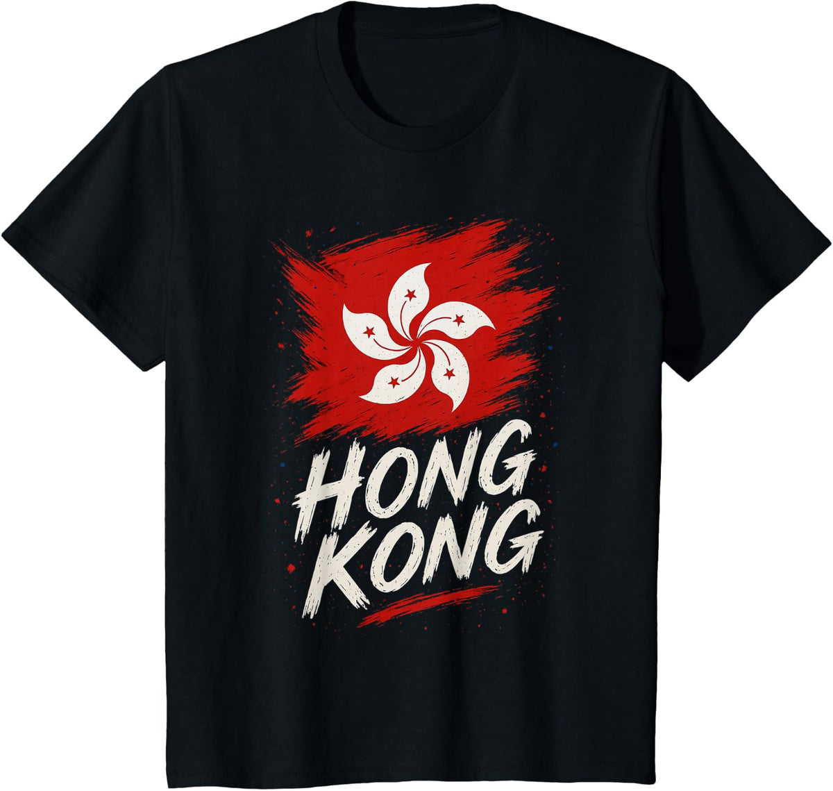 Hong Kong Flag HK T-Shirt - Black