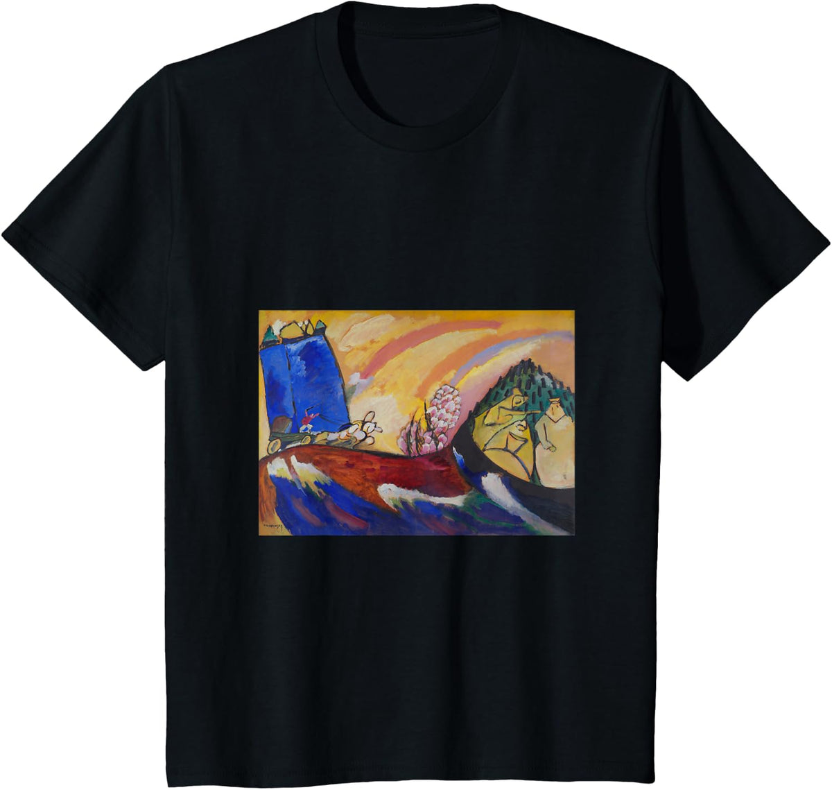 Kandinsky Painting WIth Troika T-Shirt - Black