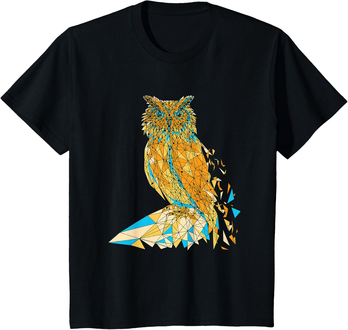 Geometric Owl T-Shirt - Black