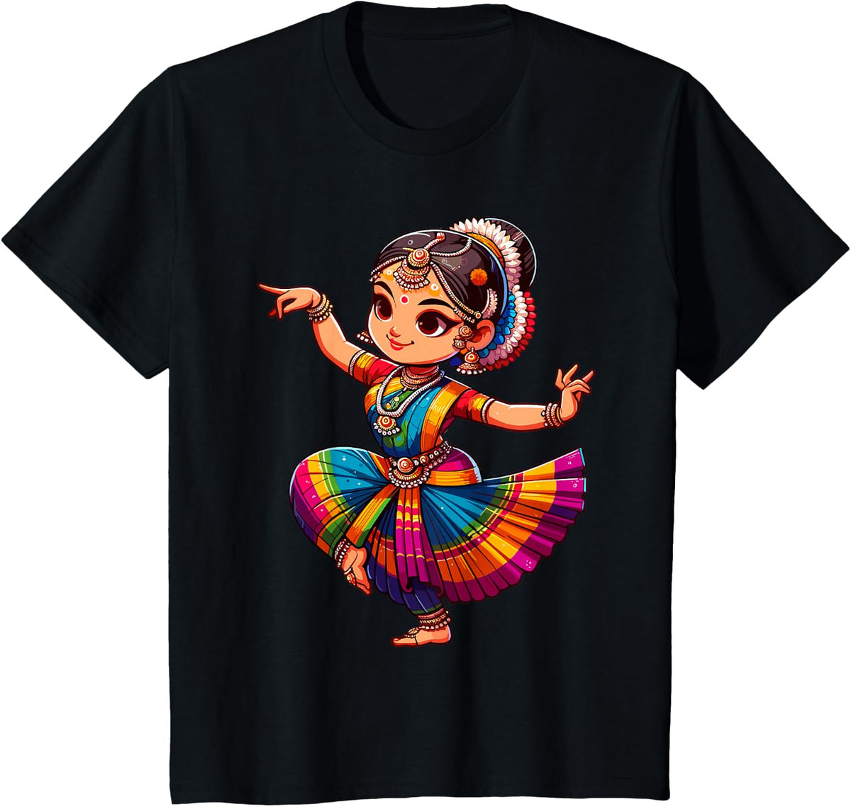 Indian Dance Bharatanatyam T-Shirt - Black