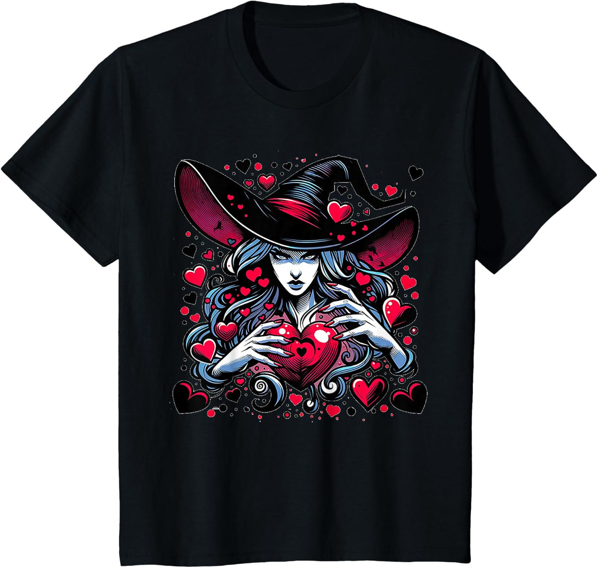 Valentines Day Witch Love Spell Potion V-Day Wiccan Pagan T-Shirt - Black