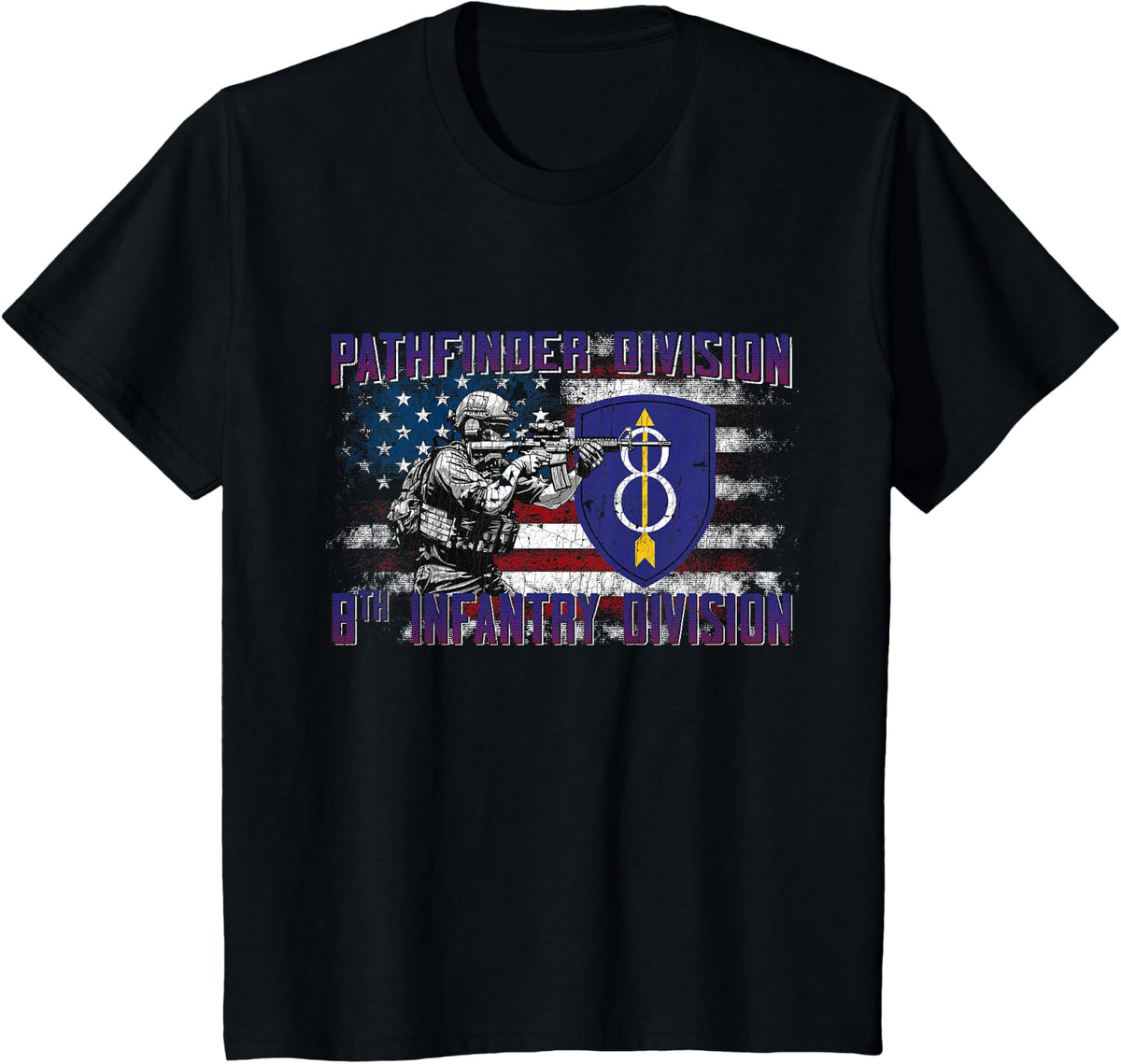 8th Infantry Division 8th ID Golden Arrow Division Gifts T-Shirt - Black