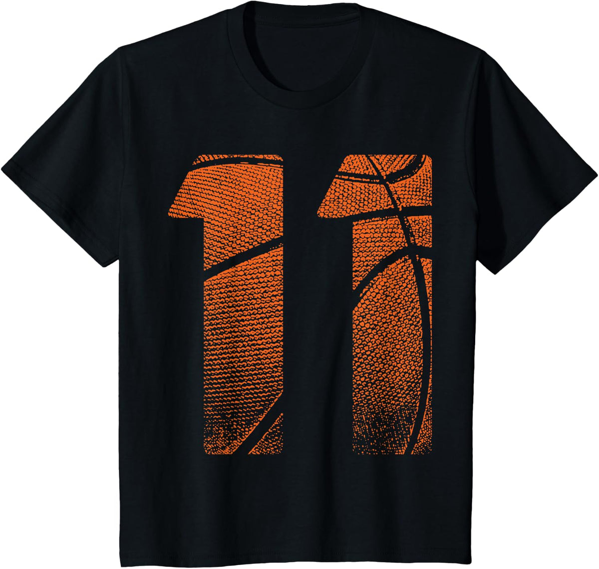 11th Birthday Boy Basketball Player Basketball 11 Years Old T-Shirt - Black