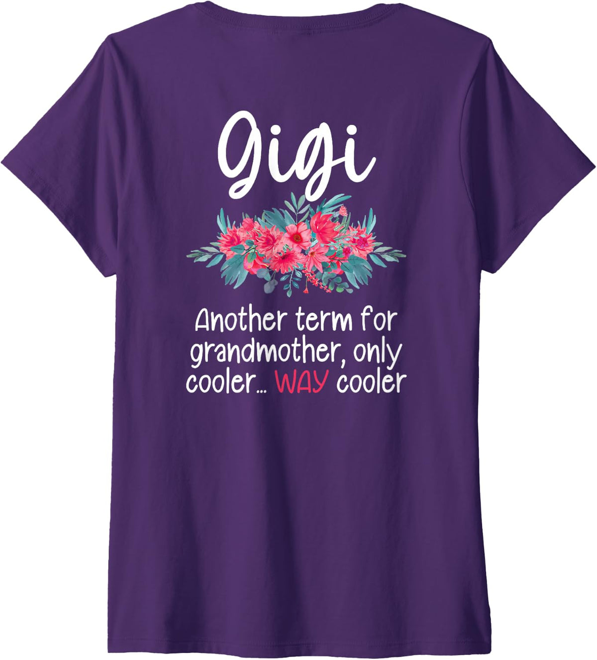 Women's Gigi Another Term for Grandmother Funny Grandma V-Neck T-Shirt - Purple
