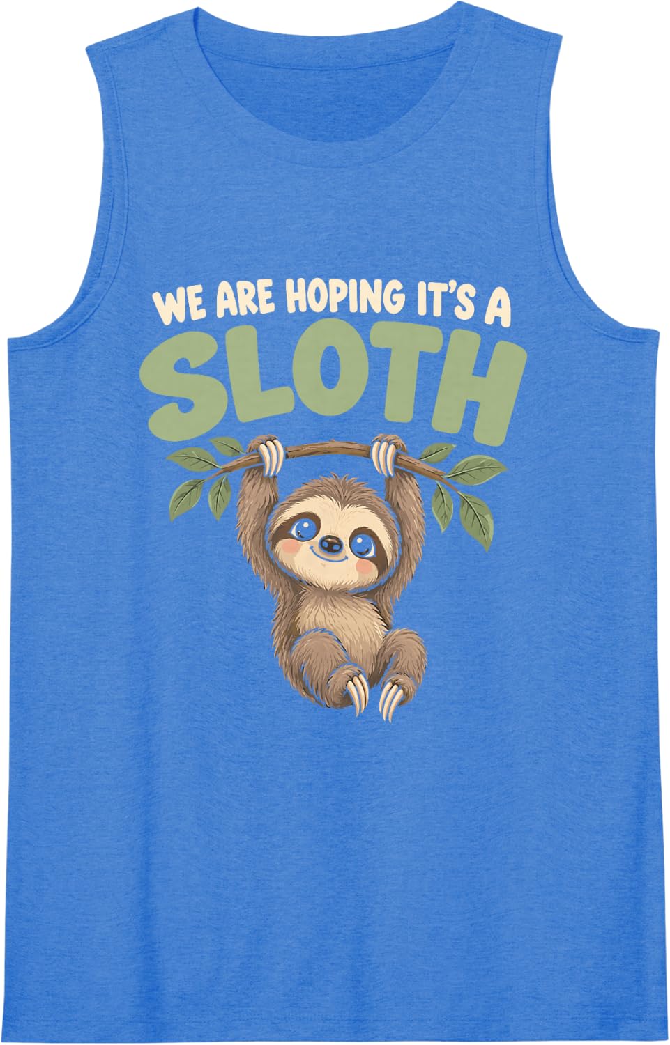 Women's Pregnancy Announcement - Sloth Sleeveless Tank Top - Royal Blue