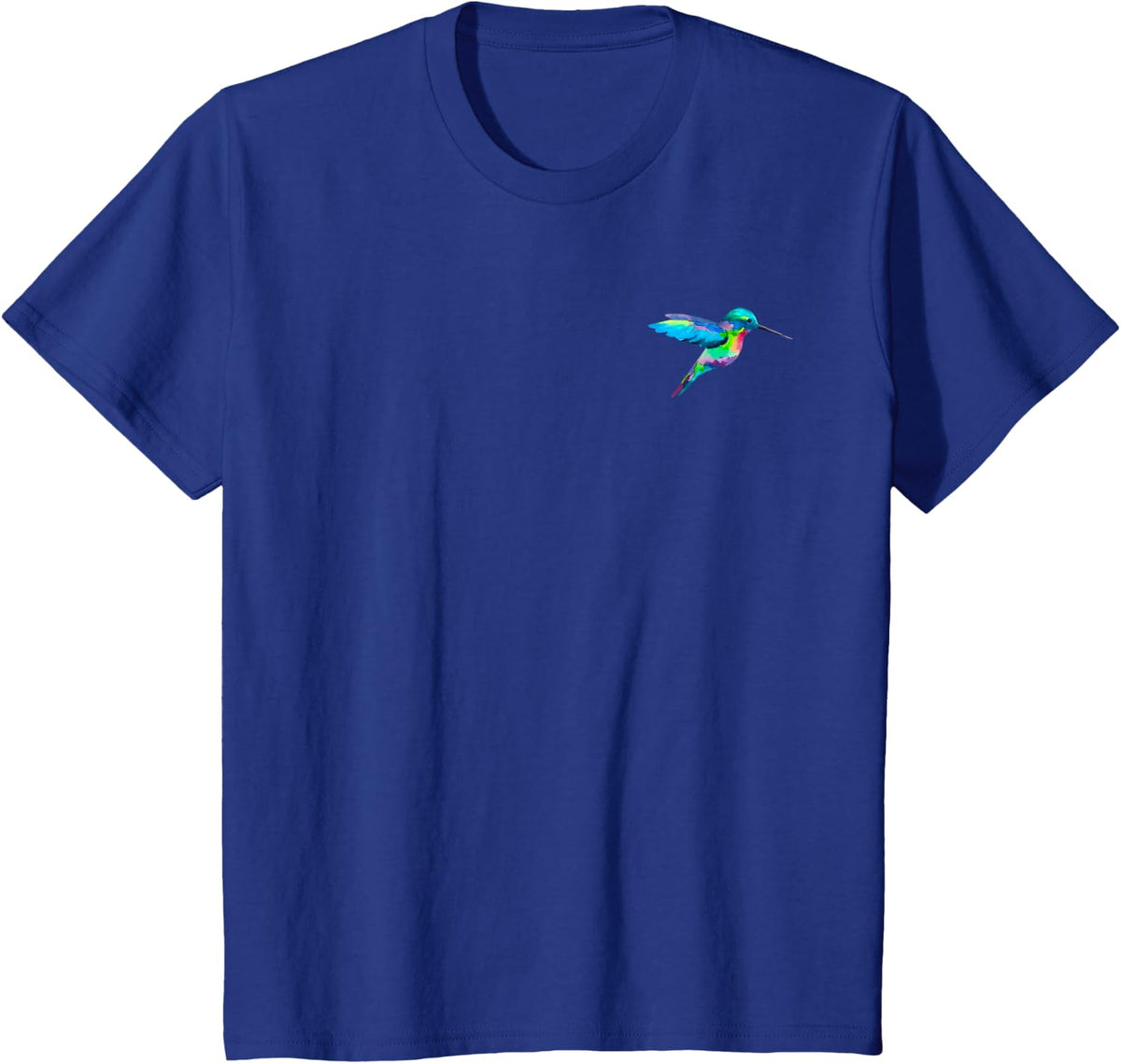 Hummingbird in pocket - Watercolor hummingbird T-Shirt - Royal Blue