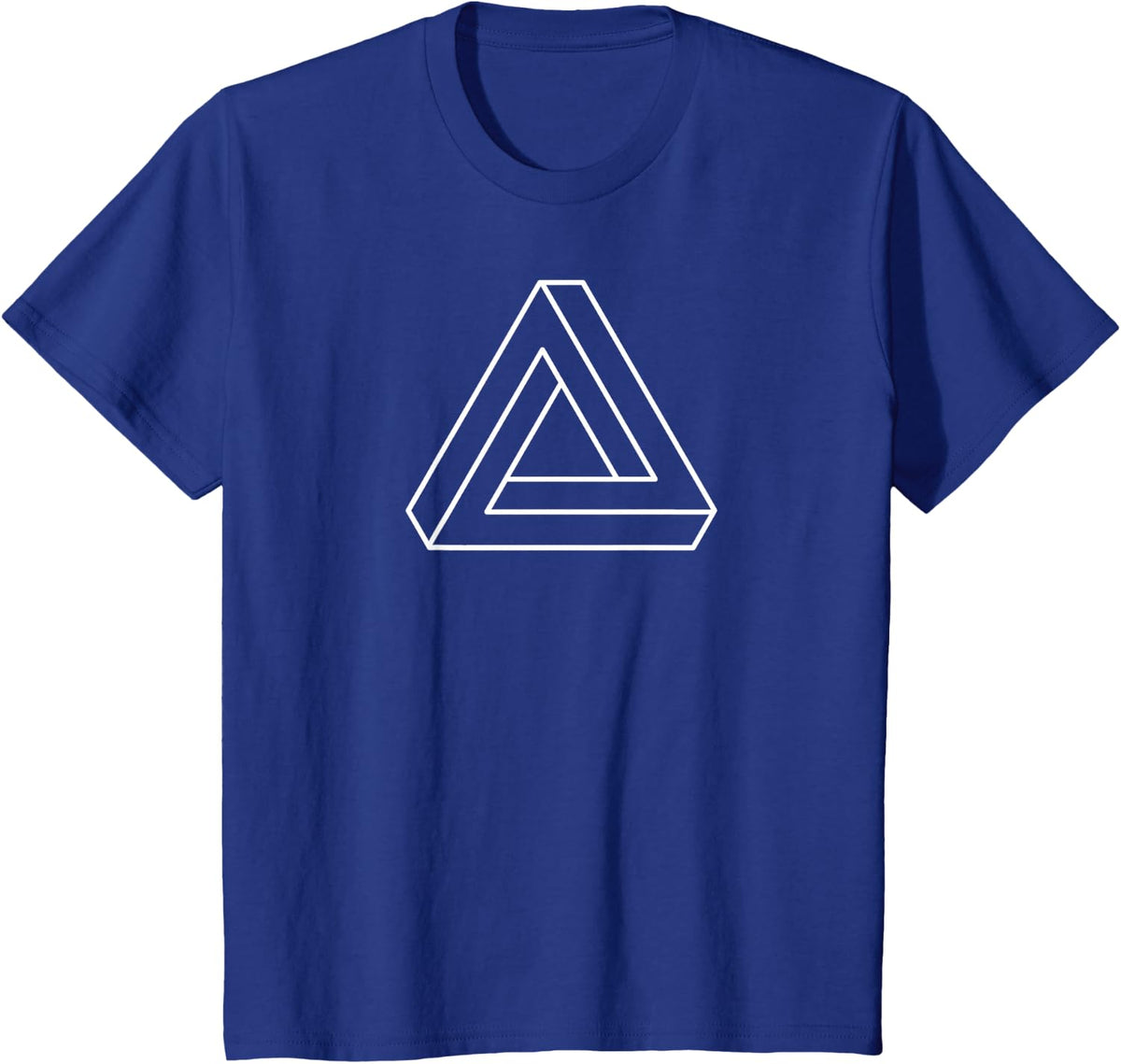 Awesome Geometry Math Impossible Geometric Penrose Triangle T-Shirt - Royal Blue