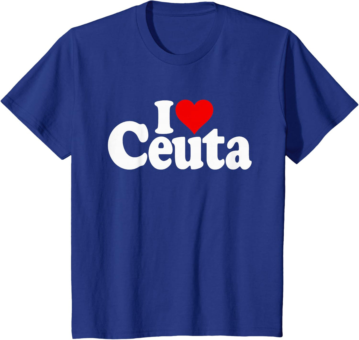 I Heart Love Ceuta Spain North Africa (White Text) T-Shirt - Royal Blue