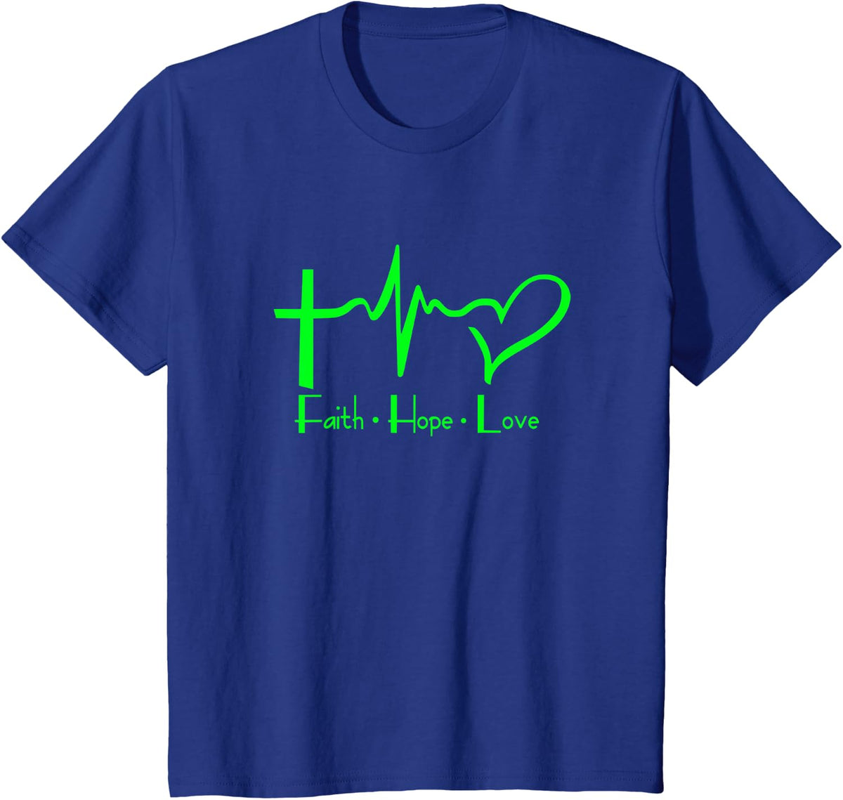 Faith Hope Love T-Shirt T-Shirt - Royal Blue