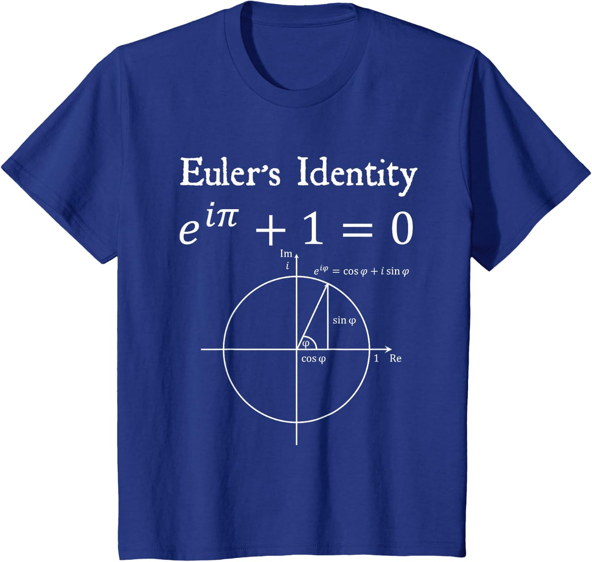 Euler's Identity Complex Number Pi Math Teacher Nerdy Gift T-Shirt - Royal Blue