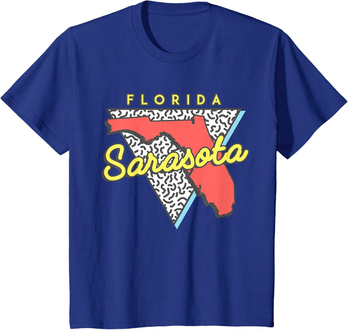 Sarasota Florida T Shirt Souvenirs 80s Design T-Shirt - Royal Blue