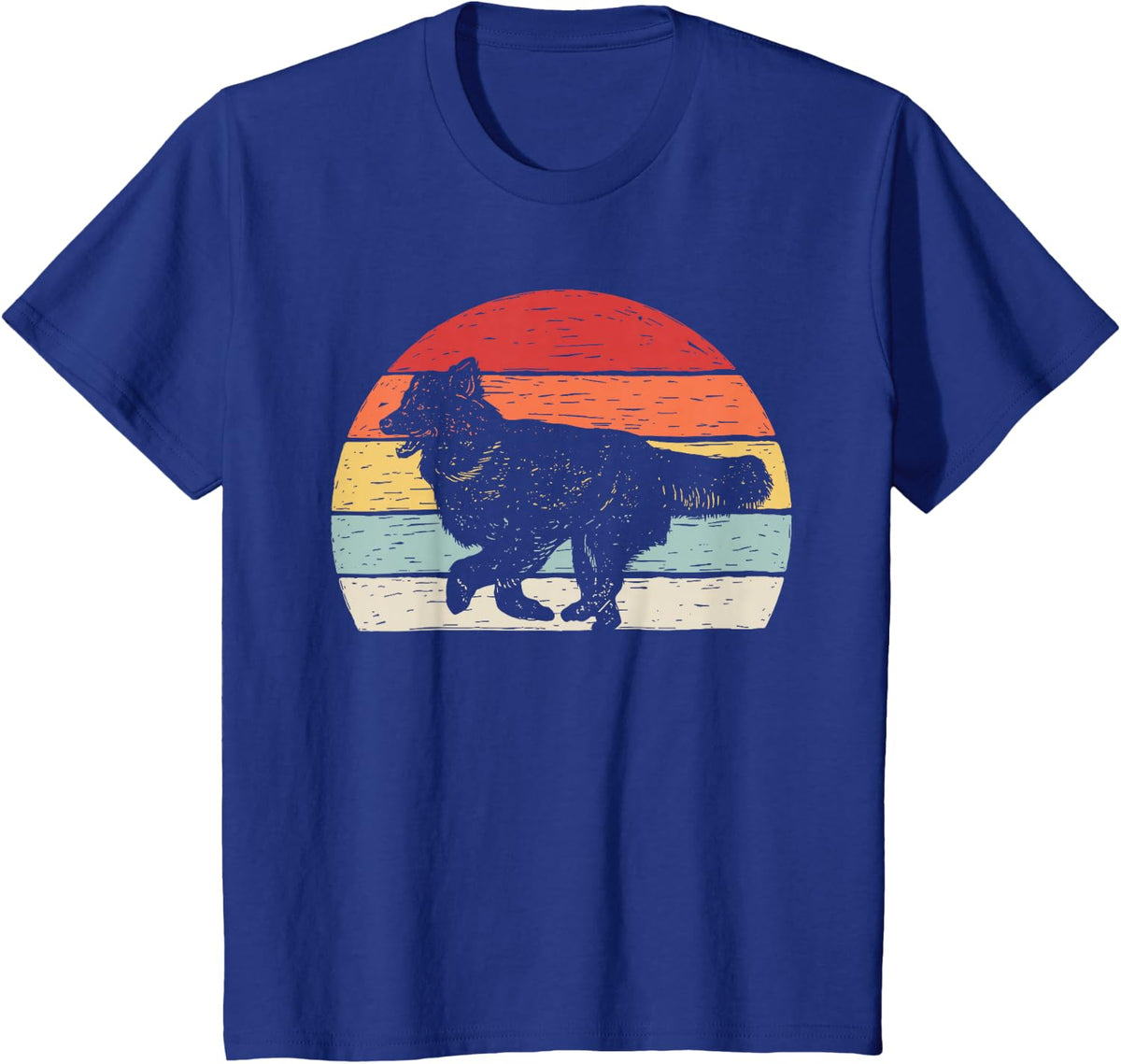 Vintage Retro English Shepherd Dog T-Shirt - Royal Blue
