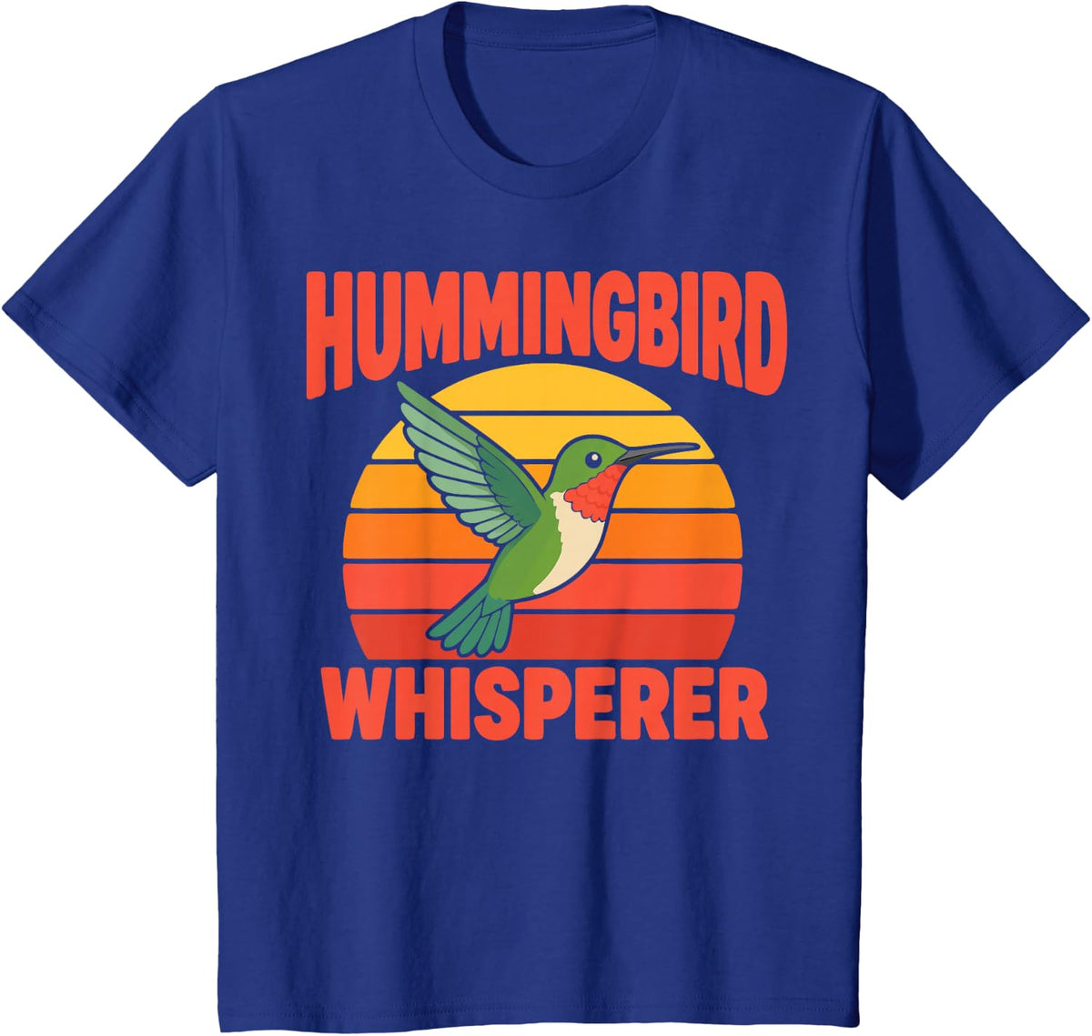 Retro Hummingbird Lover T-Shirt - Royal Blue