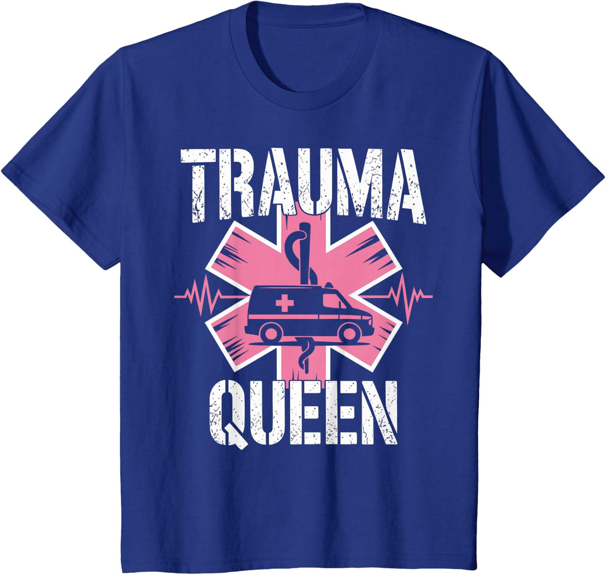 EMT Paramedic Women Trauma Queen T-Shirt - Royal Blue