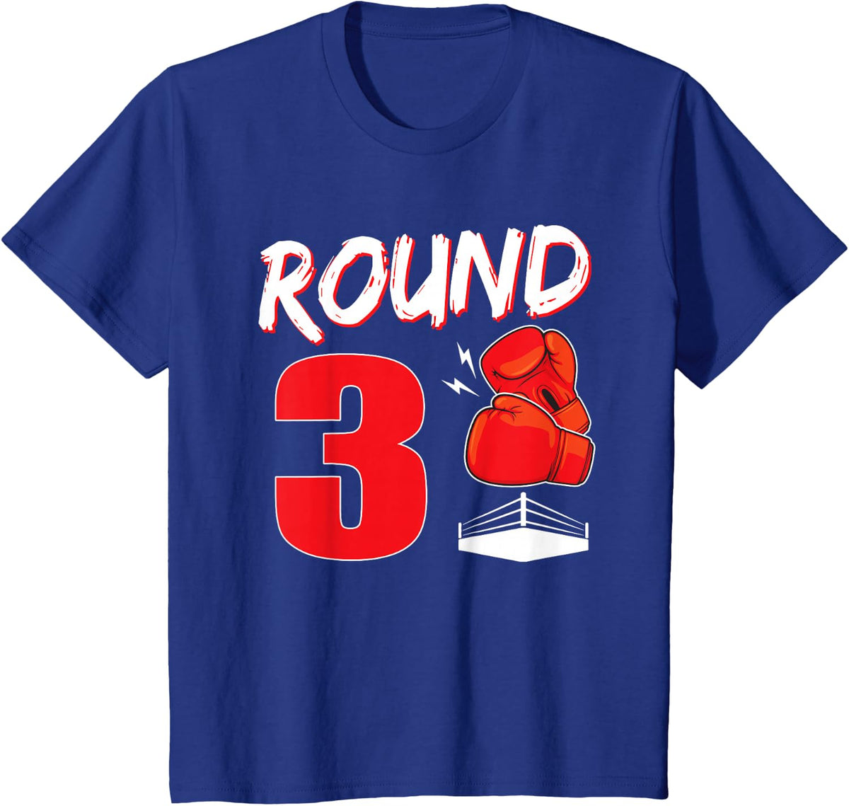 3 Year Old Birthday Boy 3rd Birthday Boxing Themed Party T-Shirt - Royal Blue