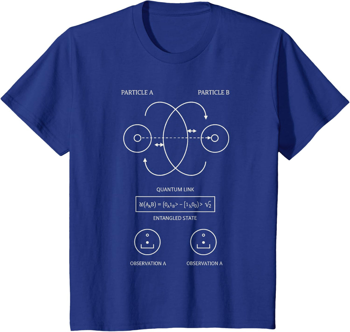 Quantum Entanglement Physics Science Theory Graphic Wear T-Shirt - Royal Blue