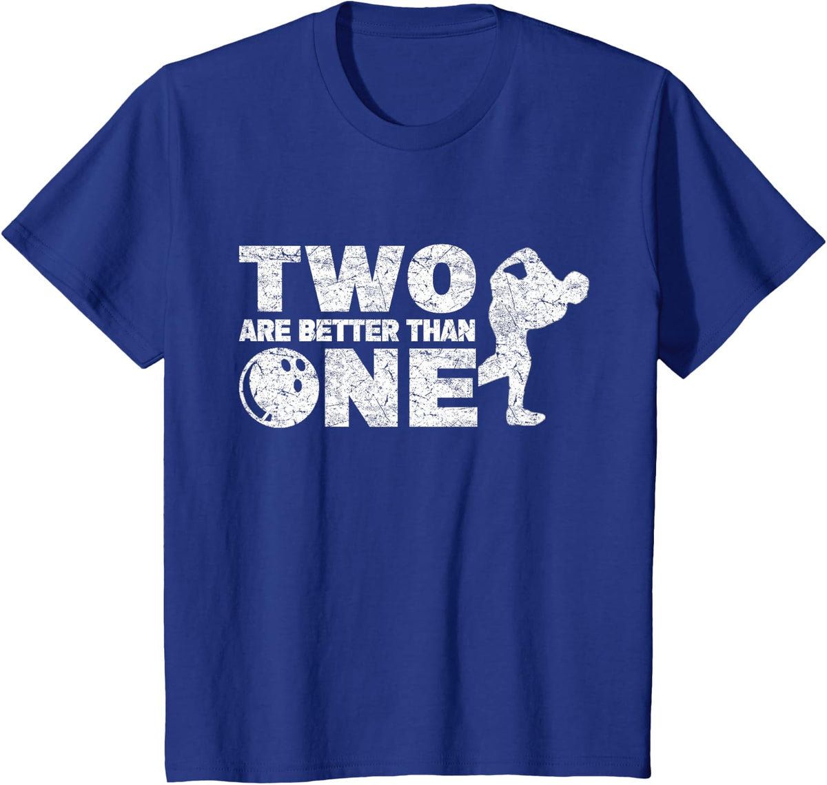 Two Handed Bowler Funny Bowling T-Shirt - Royal Blue