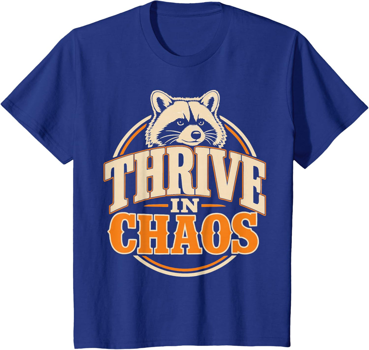 Vintage Chaotic Raccoon T-Shirt - Royal Blue
