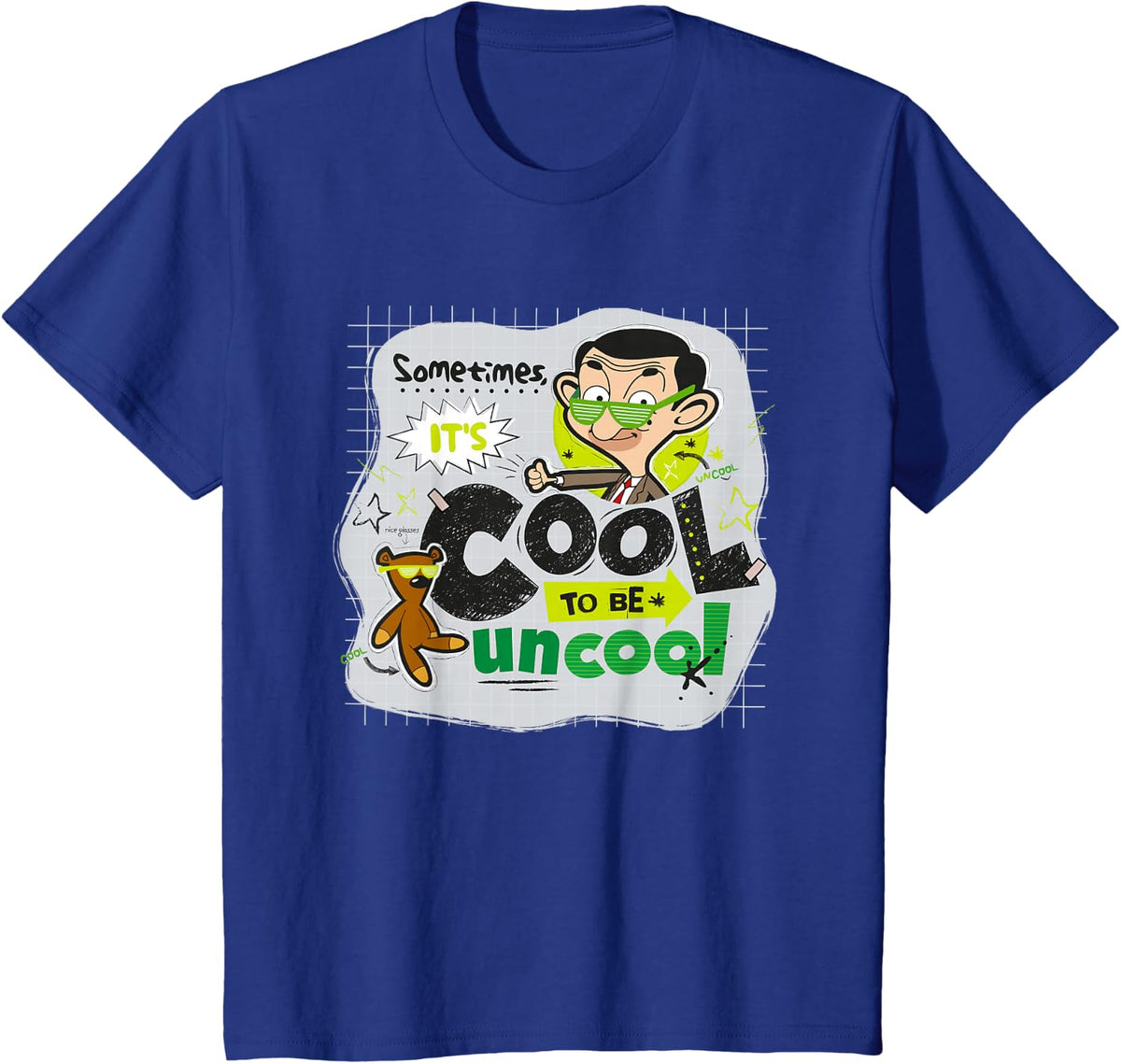 Mr Bean - 'Cool to be Uncool' T-Shirt T-Shirt - Royal Blue