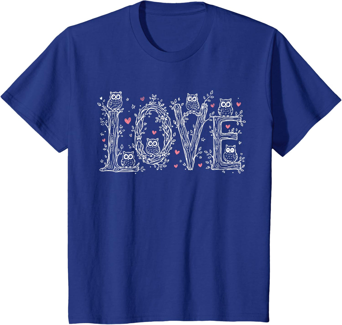 Owl Lover Owls T-Shirt - Royal Blue