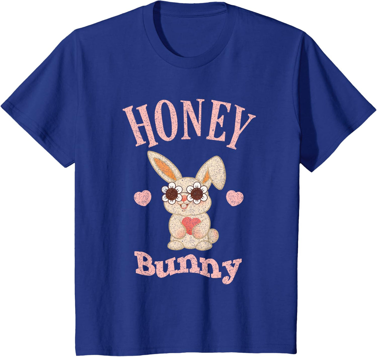 Honey Bunny Retro Easter Cute Rabbit Women Girls Kid Toddler T-Shirt - Royal Blue
