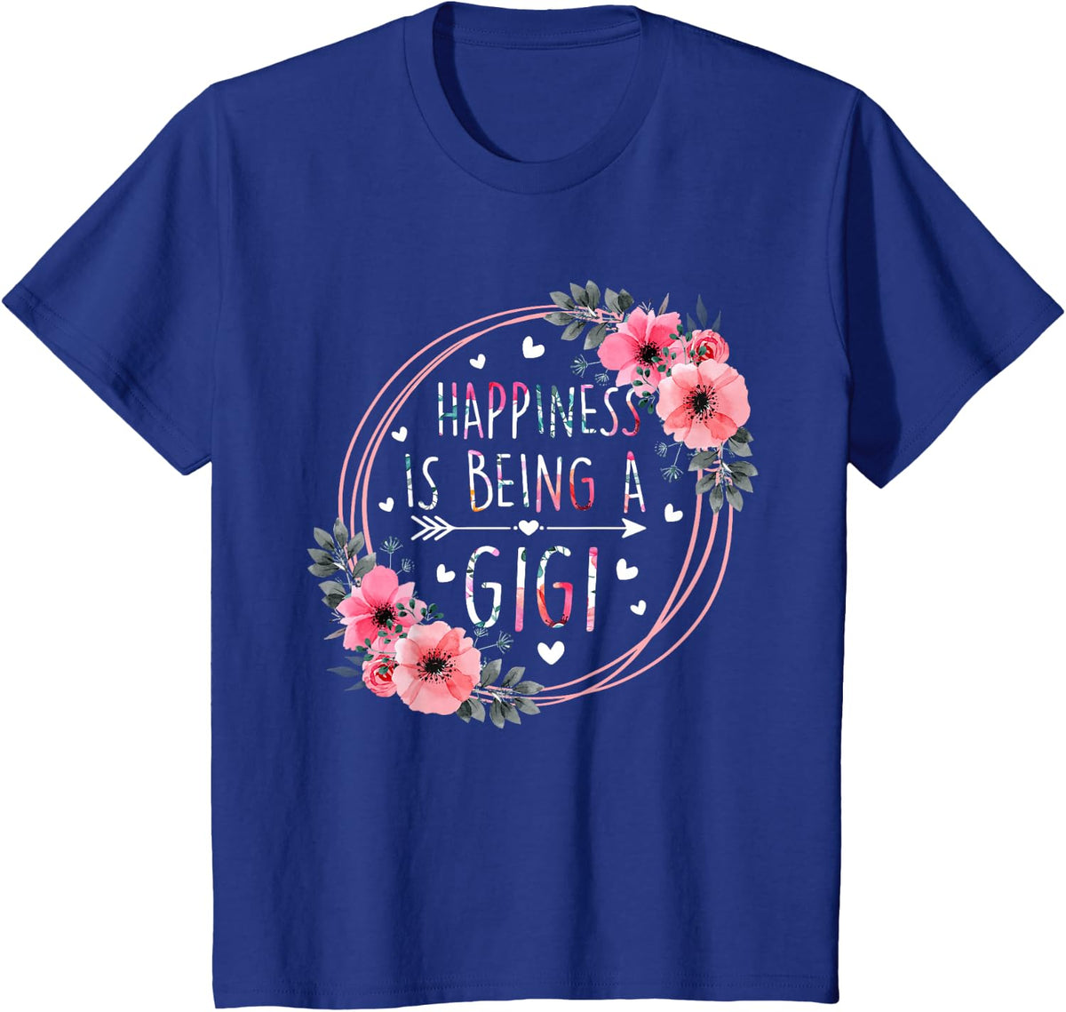 Womens Happiness is being a Gigi Announcement Mothers Day T-Shirt - Royal Blue