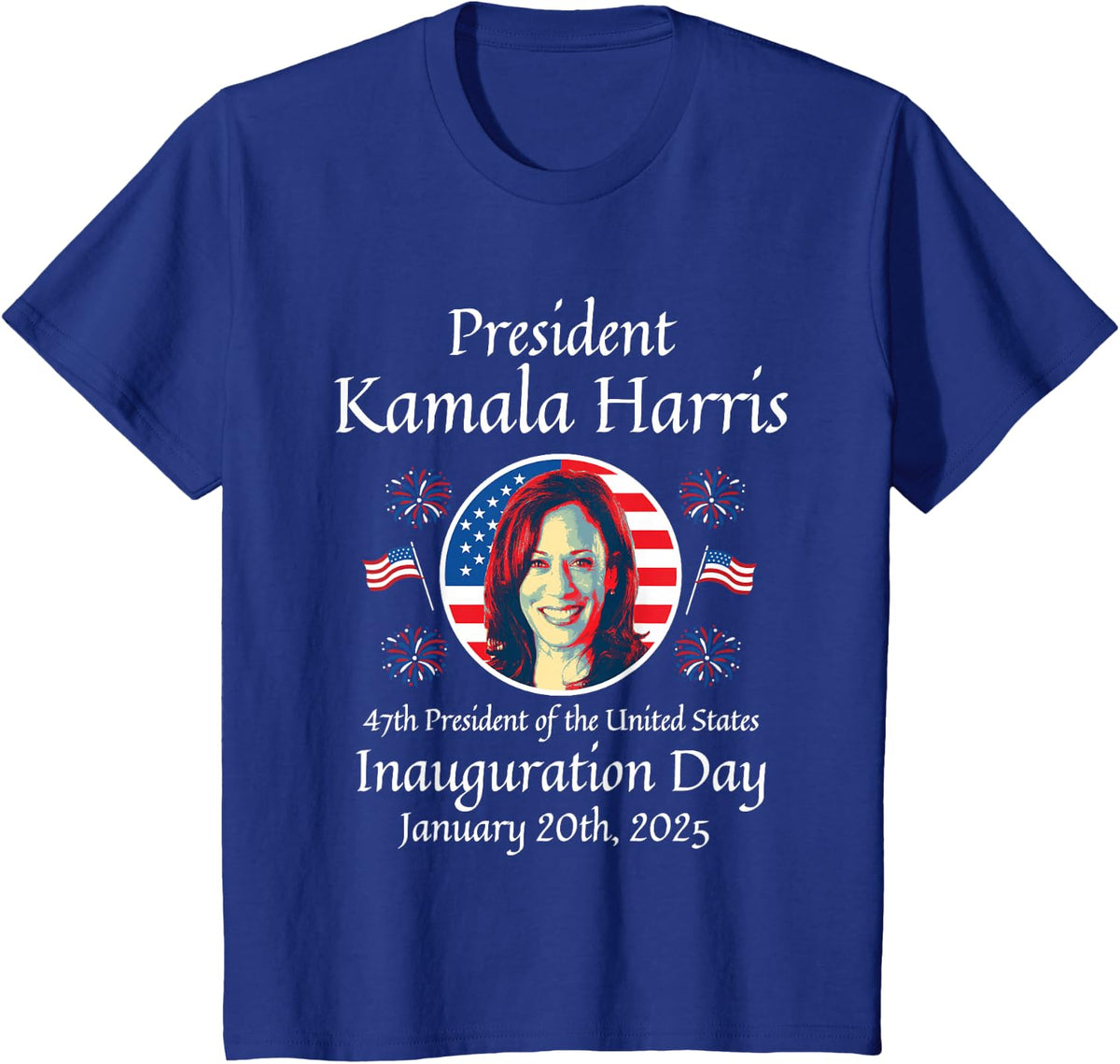 President Kamala Harris Inauguration 2025 Memorabilia T-Shirt - Royal Blue