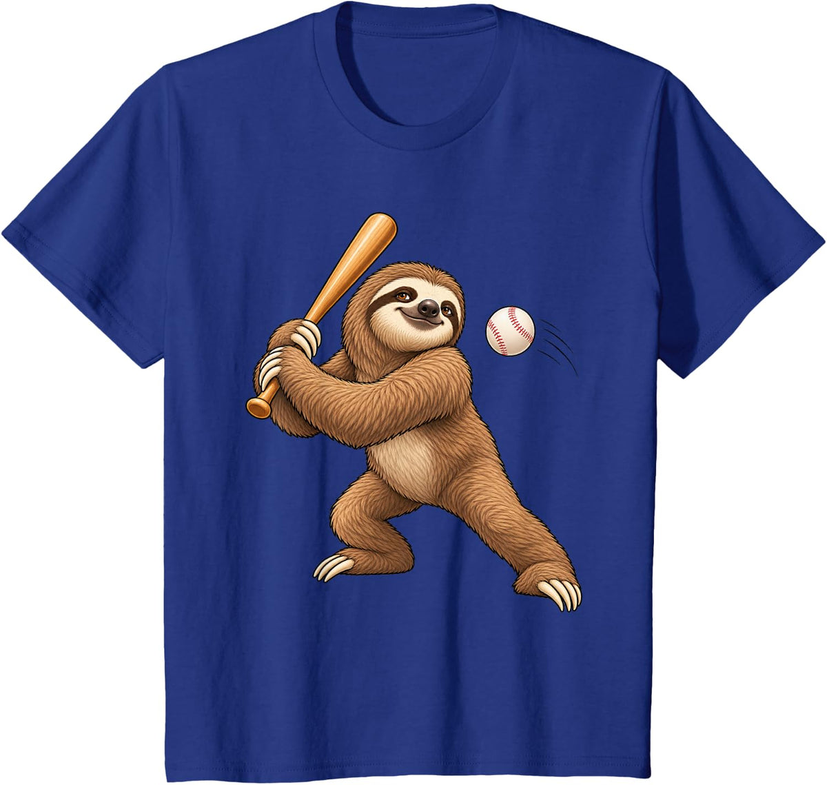 Funny Sloth Baseball T-Shirt - Royal Blue