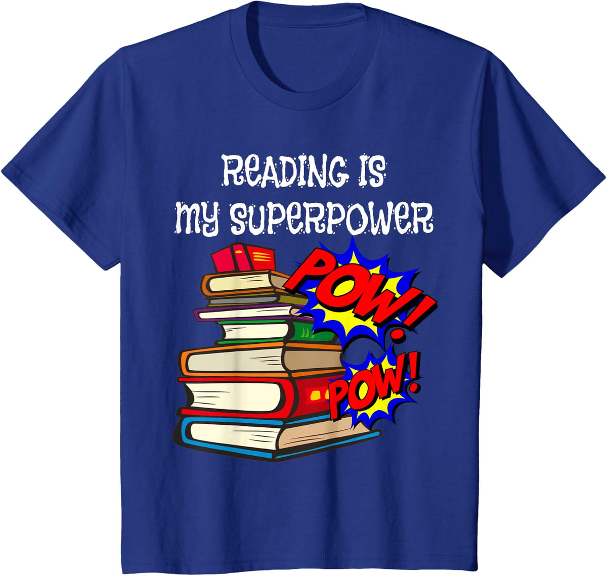 Reading is My Super Power Superhero Best English Teacher T-Shirt - Royal Blue