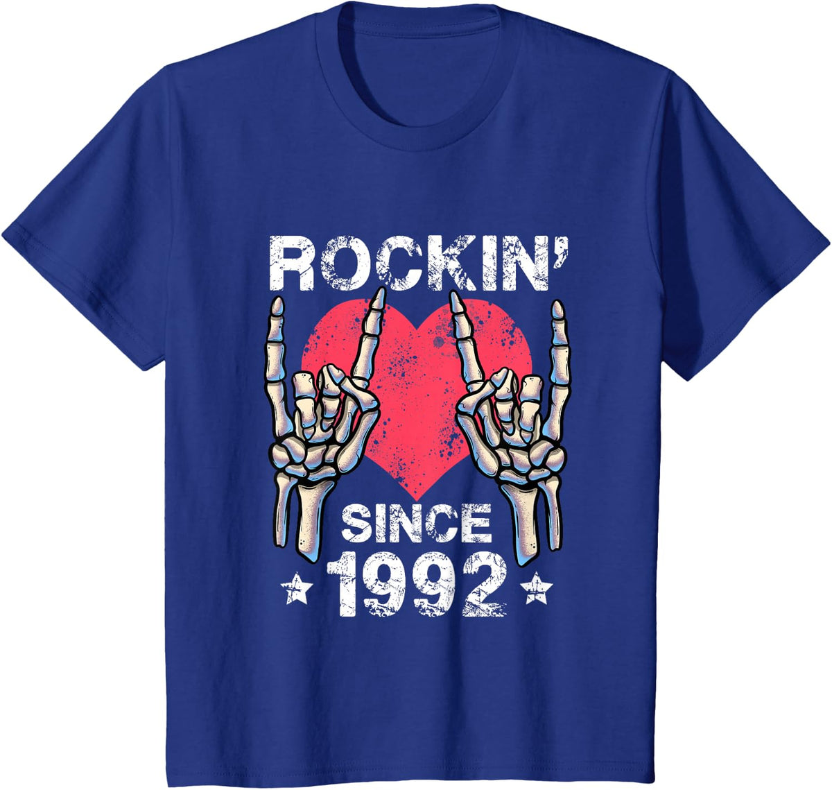 Rockin Since 1992 Rock&Roll Birthday Retro Rock And Roll T-Shirt - Royal Blue