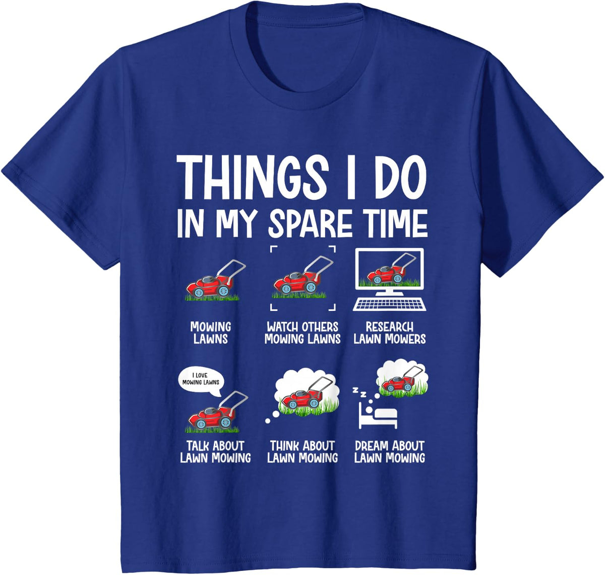 Funny Lawn Mower Clothes Gifts for Landscapers Gardener Men T-Shirt - Royal Blue