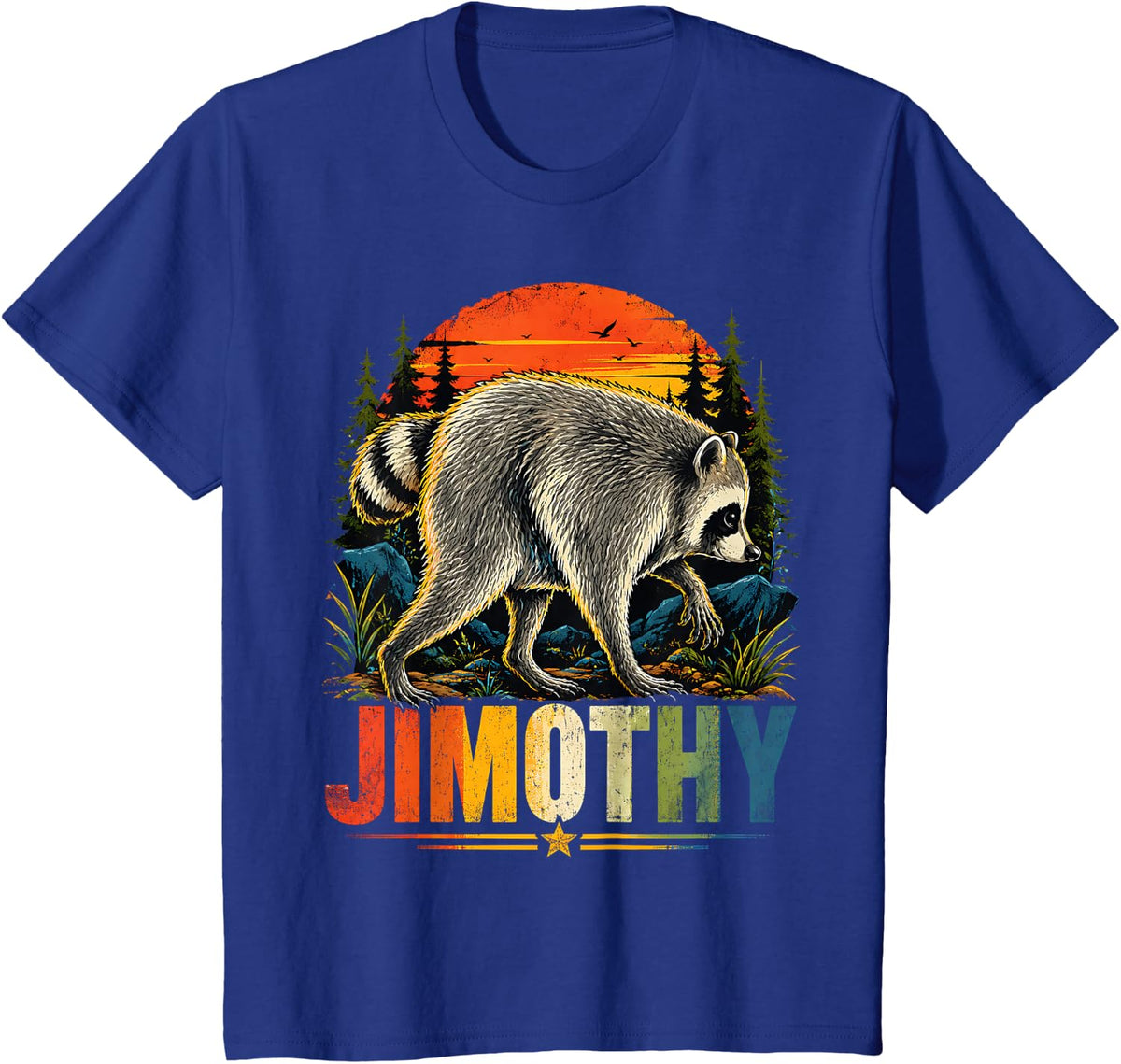 Retro Jimothy Viral Raccoon Meme Seattle Funny Trash Panda T-Shirt - Royal Blue