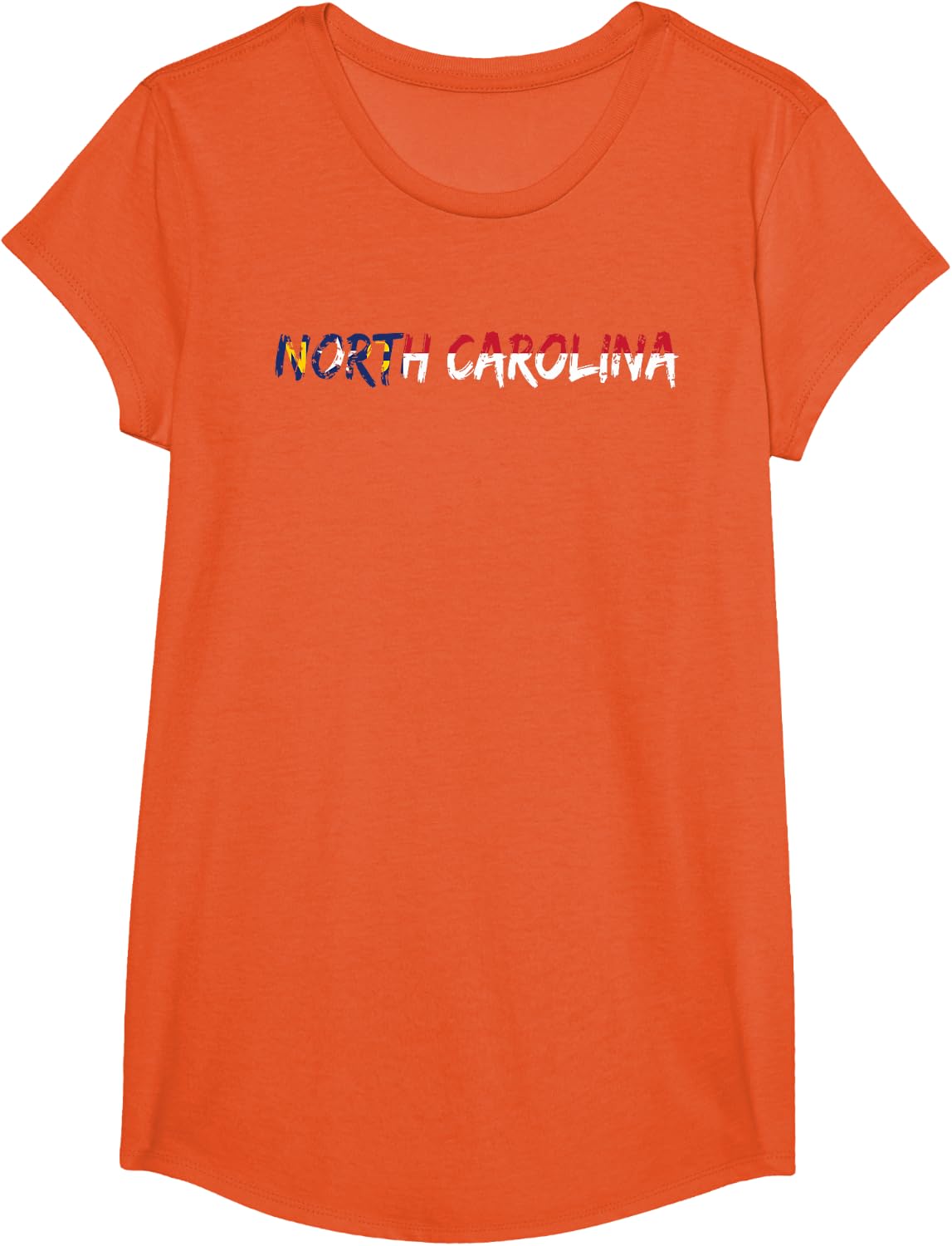 North Carolina, North Carolina Flag T-Shirt - Girls Orange