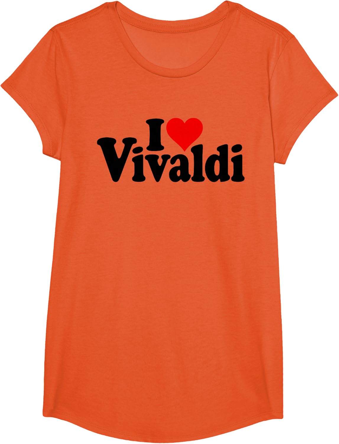 I LOVE HEART VIVALDI ANTONIO COMPOSER T-Shirt - Girls Orange