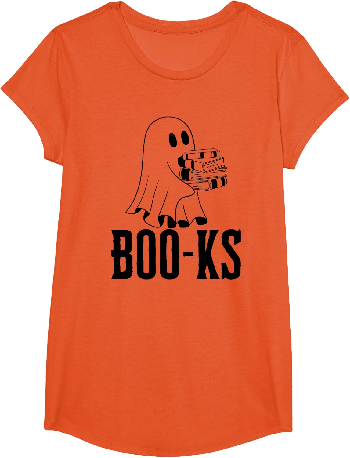A Funny Ghost Who Loves Books Like You Favorite Librarian T-Shirt - Girls Orange