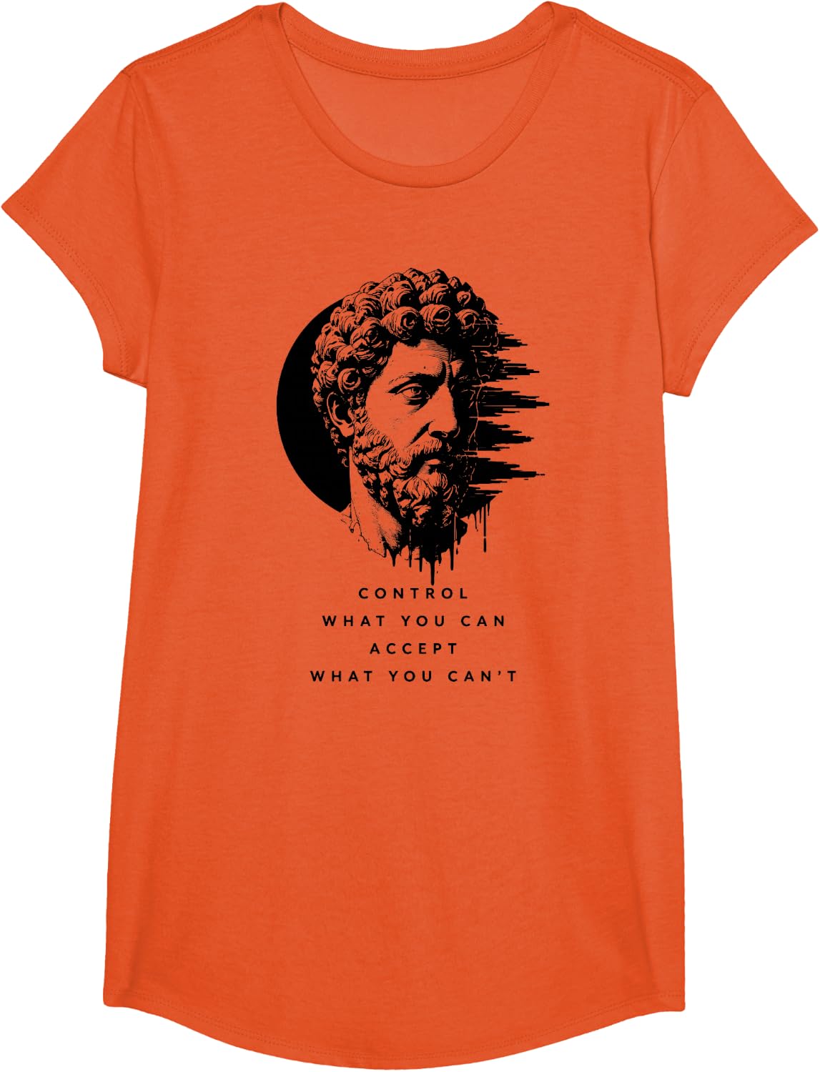 Acceptance Resilience Roman Philosophy Portrait T-Shirt - Girls Orange