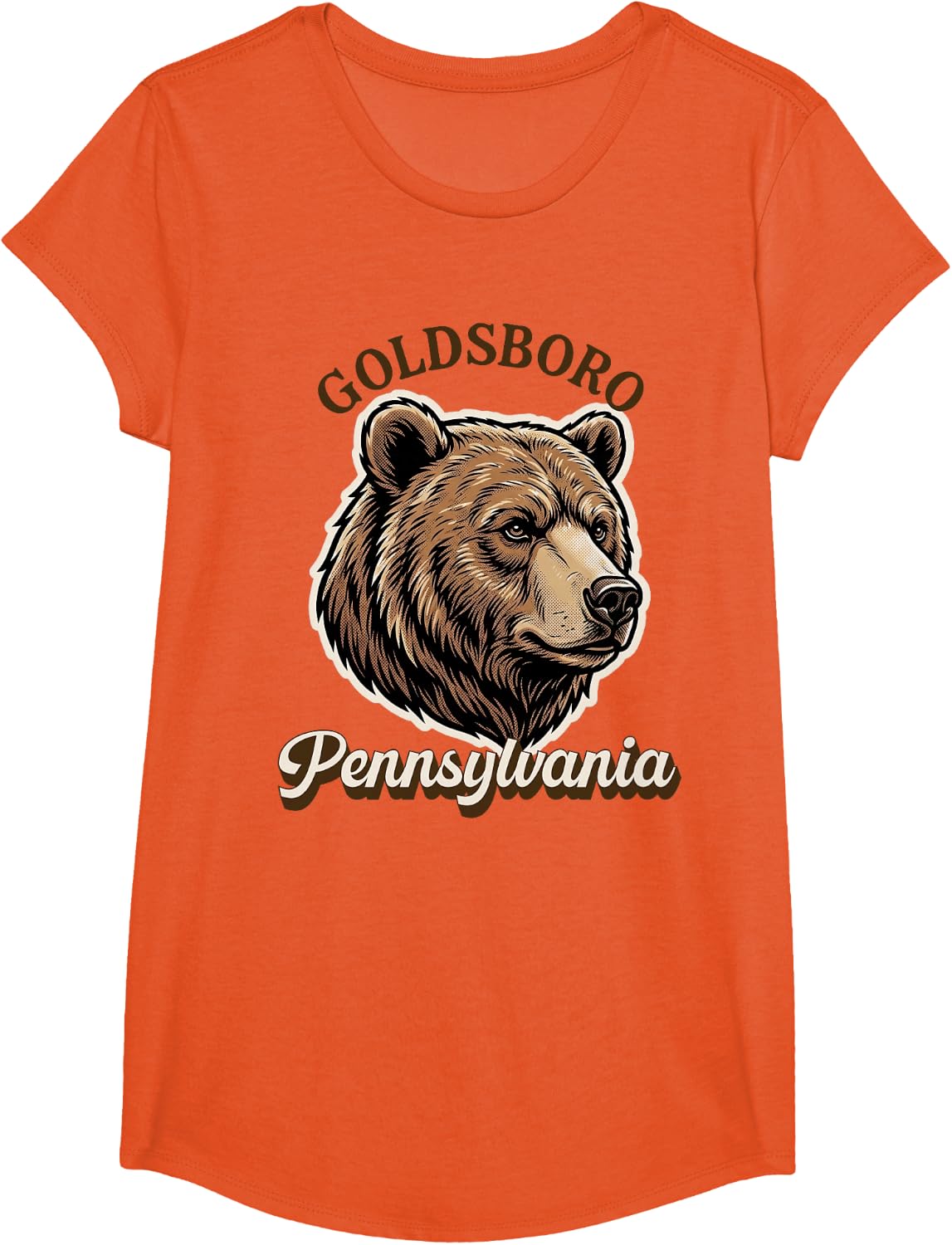 Goldsboro Pennsylvania Bear Forest Vacation Souvenir T-Shirt - Girls Orange