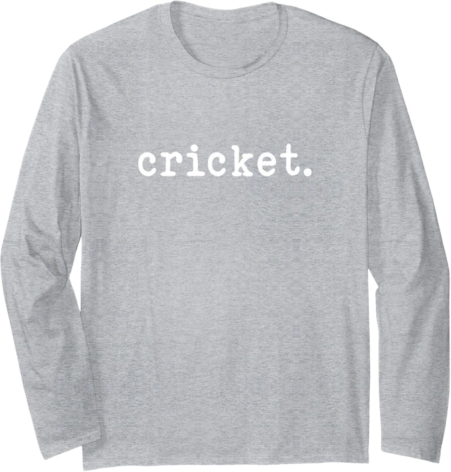 Cricket Text Minimalist Sports Enthusiast Long Sleeve T-Shirt - Adult Unisex Heather Grey
