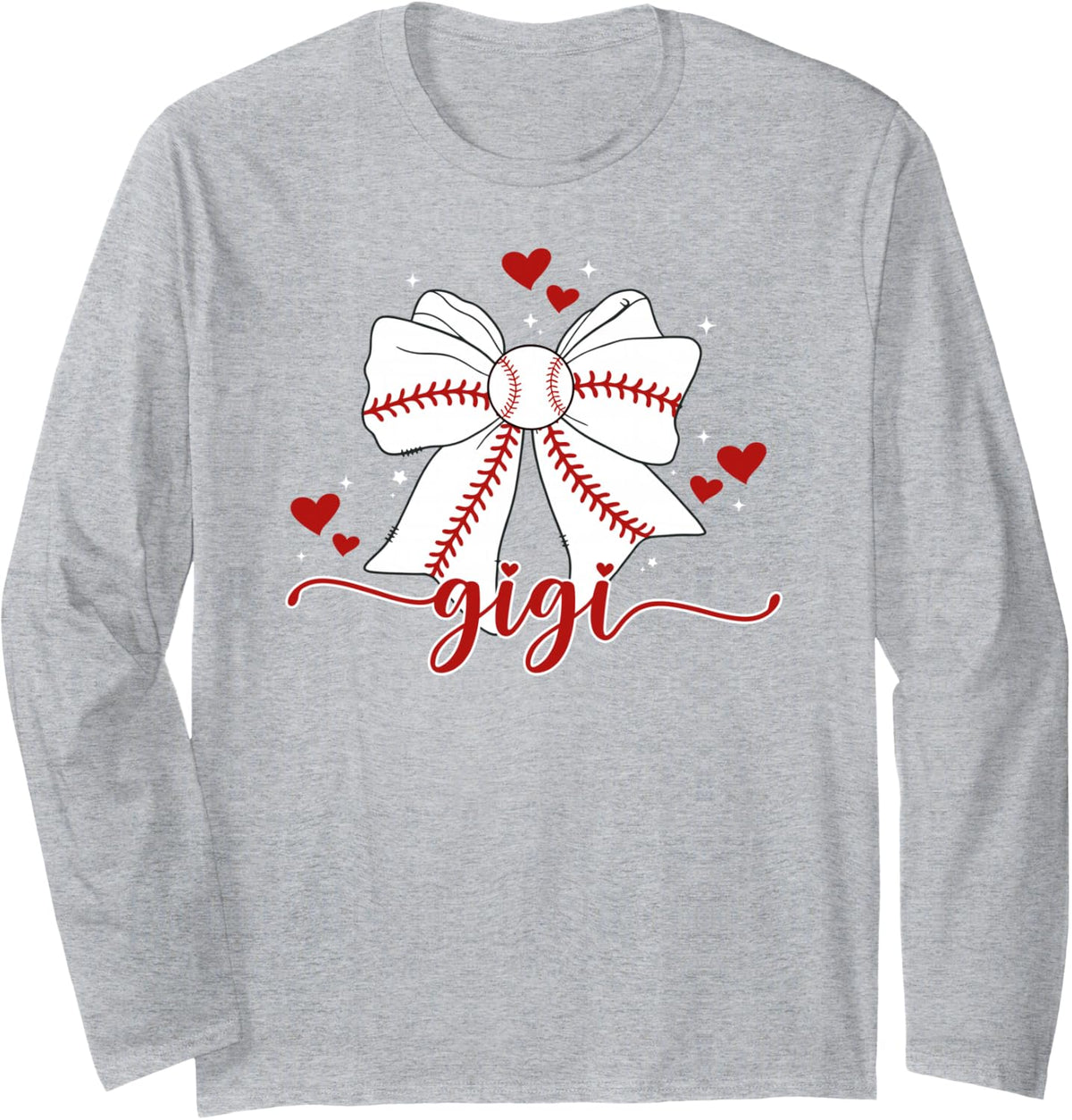 Gigi Grandma Baseball Gigi of A Baseball Player Gigi Long Sleeve T-Shirt - Adult Unisex Heather Grey