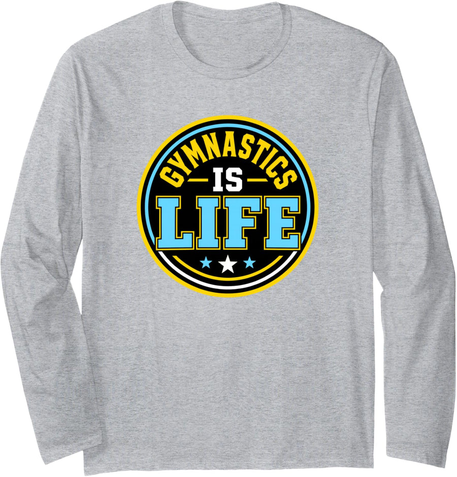 Gymnastics is Life Gymnast Long Sleeve T-Shirt - Adult Unisex Heather Grey