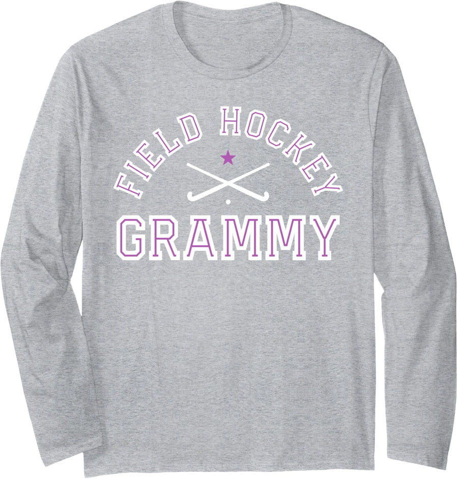 Field Hockey Grammy | Proud Grandma Sports Grandmother Long Sleeve T-Shirt - Adult Unisex Heather Grey