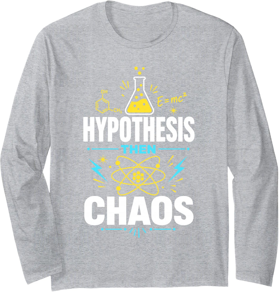 Nuclear Physics Science Atom E=mc2 Chemistry Long Sleeve T-Shirt - Adult Unisex Heather Grey