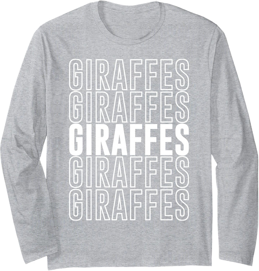 Giraffes Long Sleeve T-Shirt - Adult Unisex Heather Grey