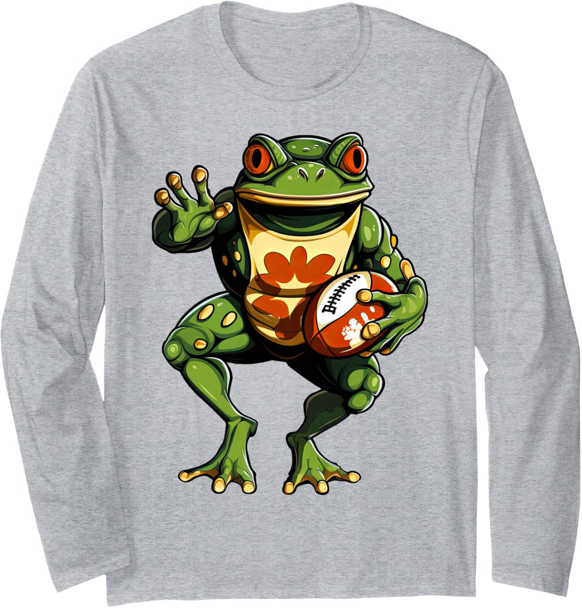 Frogs Rugby Long Sleeve T-Shirt - Adult Unisex Heather Grey