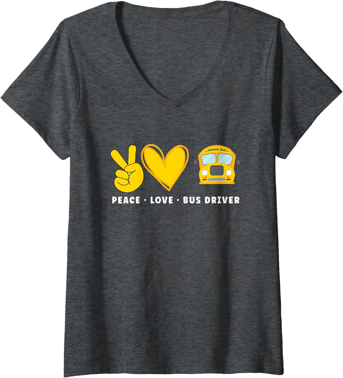 Women's Funny School Bus Driver Appreciation Anniversary V-Neck T-Shirt - Dark Heather Grey