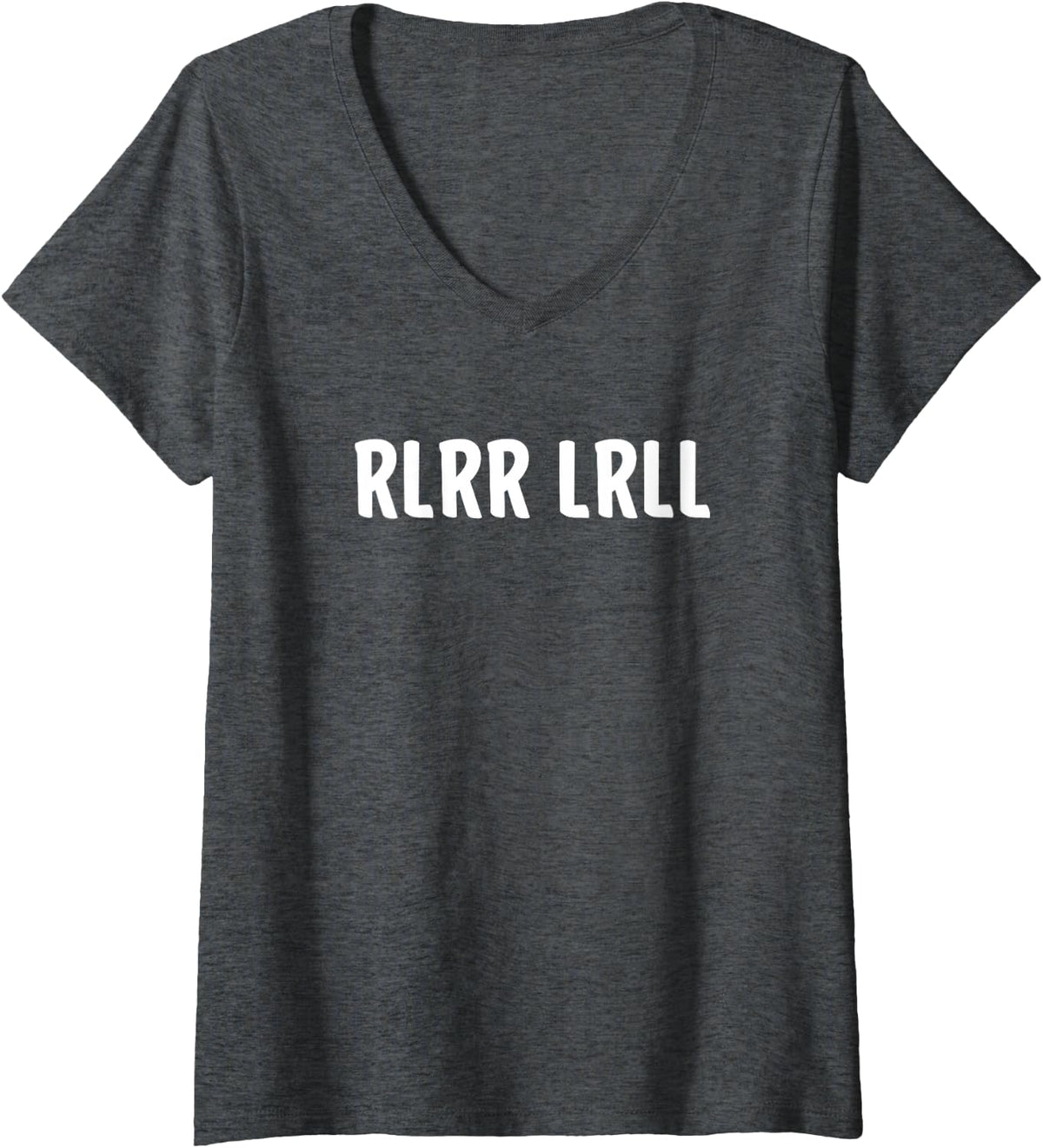 Women's RLRR LRLL Funny Paradiddle Drummer V-Neck T-Shirt - Dark Heather Grey