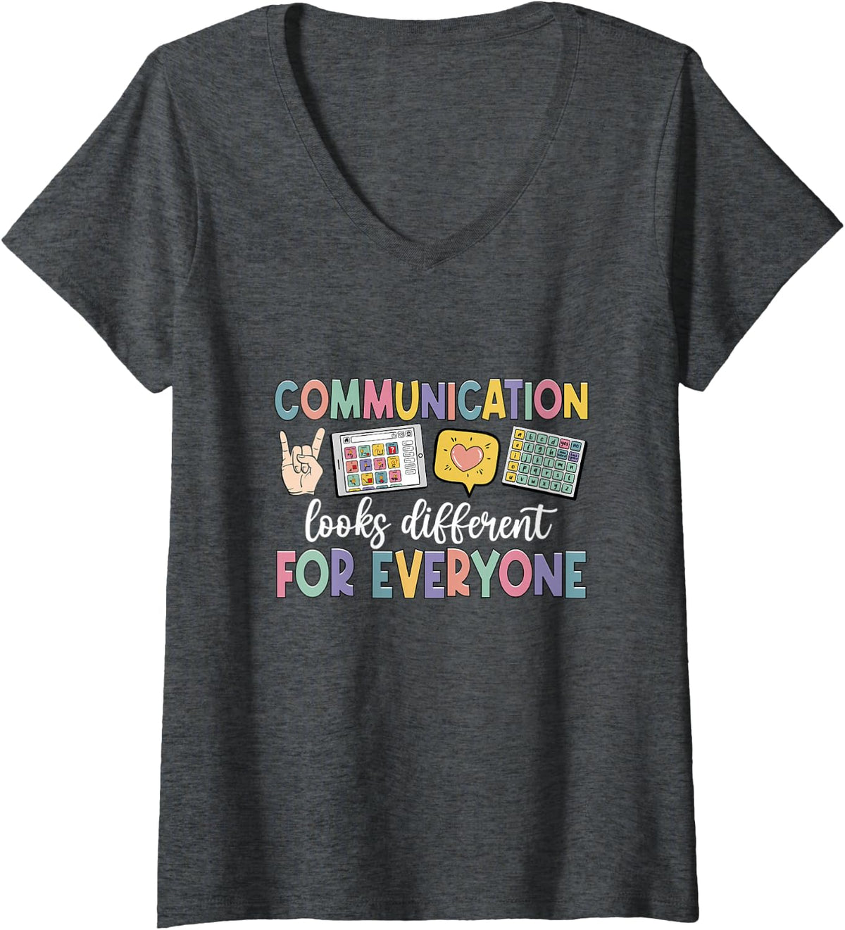 Women's Communication, Speech Therapy, Speech Pathologist V-Neck T-Shirt - Dark Heather Grey