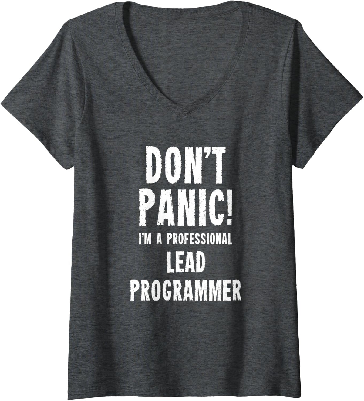 Women's Lead Programmer V-Neck T-Shirt - Dark Heather Grey